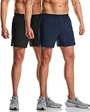 [ATHLIO] ショートパンツ インナー無し メンズ パンツ ランニングウェア ランニングパンツ ハーフパンツ 2枚 [UVカット・吸汗速乾] サッカー 野球 トレーニング フィットネス 筋トレ トレーニング ウェア 陸上 ジョギング ジム 筋肉 バスケ バスケットボール ランニング メッシュ ウォーキング CBH26-KNV_XL