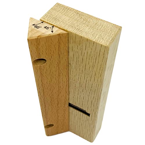 Kakuri Chamfer Plane For Wood 30, 45, 60 Degree Adjustable, Japanese Hand Plane Kanna Woodworking Edge Corner Plane, Edge Trimming Chamfer Tool, Razor Japanese Steel Blade & Oak, Made In Japan #TOP2