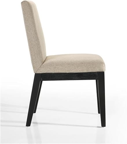 Miniatura 4 de Lilola Home Jasper - Juego de 2 sillas de comedor tapizadas color beige, sillas contemporáneas con marco de madera negra ébano, juego de 2 sillas de