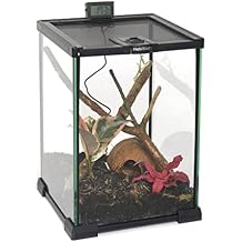 Habistat Glass Terrarium for Reptiles 12"x12"x18" Stackable Reptile Enclosure for Inverts & Amphibians with Lock & Waterproof Base, Ideal Terrarium Tank for Chameleons, Geckos and Bioactive Setups