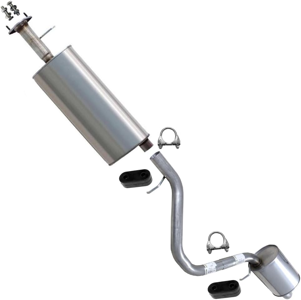 Exhaust Front Muffler & Rear Muffler Kit Compatible for 2004-2005 Isuzu Ascender 4.2L | Stainless Steel | Northeastern Exhaust | Includes Clamps, Hangers and Bolt Kit | Direct-Fit Replacement