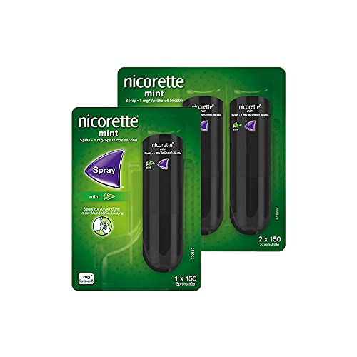 NICORETTE Spray mit mit frischem Minzgeschmack Rauchen aufhören mit Nikotinspray 1 Spray ersetzt bis zu 150 Zigaretten zur Raucherentwöhnung