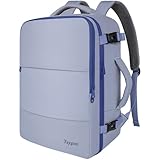 Taygeer Large Travel Backpack for Men Women, 35L Carry On Backpack Airline Approved, Personal Item Travel Bag with Water Bottle Pocket & Shoe Compartment, Laptop Backpack for Gym Hiking, Gray Blue