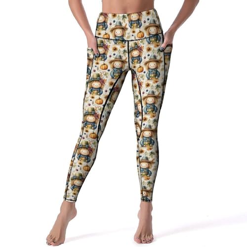 Legging d'entraînement citrouille épouvantail idéal pour le studio de yoga