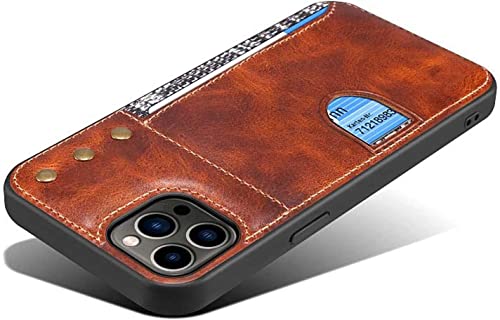 Coque iPhone 14 en cuir de vache rouge avec porte-cartes intégré de 6,1 pouces - 6