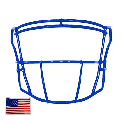 Green Gridiron - SF-2BD-SW for Riddell SpeedFlex + Chrome US Flag Helmet Decal (Seattle Blue)
