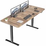 VIVO Electric 71 x 30 in Standing Desk, Memory Height Adjustment, 1B Series, Holds 220 lbs, Reclaimed Wood Top Black Frame, DESK-KIT-1B7P