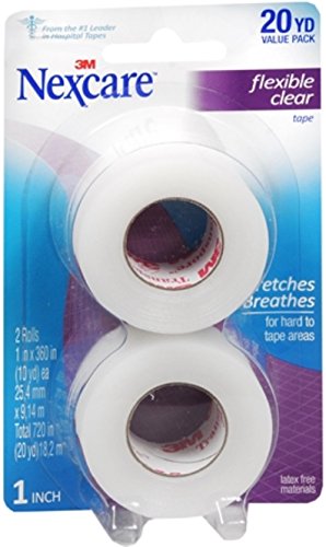 3M Nexcare Flex Clear First Aid Tape 1-Inch X 10-Yard, 2 Rolls Per Pack (4 Packs)