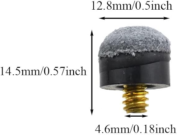 13mm Diameter Screw-on Pool Cue Tips Easier Control Balanced Shape Efficient Replace Prevent Noise Leather House Bar Billiard Stick Tip Replacement Blue 10 PCS for Casual Professional Player