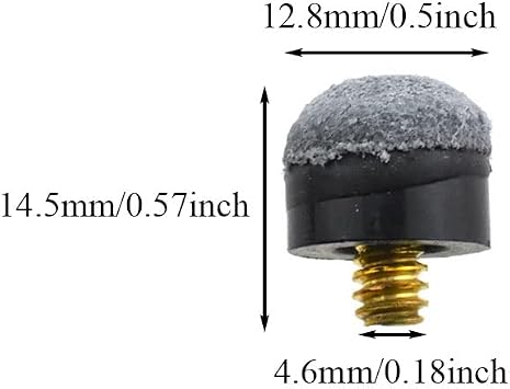 13mm Diameter Screw-on Pool Cue Tips Easier Control Balanced Shape Efficient Replace Prevent Noise Leather House Bar Billiard Stick Tip Replacement Blue 10 PCS for Casual Professional Player