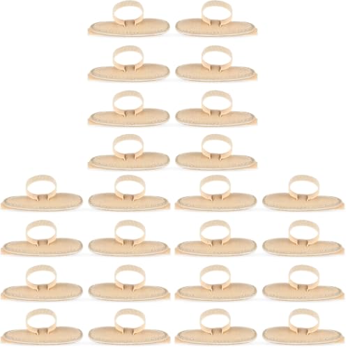 Image of Woanger 8 Pcs Hammer Toe Crest Cushion Soft Straightener Buttress Pads Splint Reduces Pressure from Calluses and Hammer Toes, Medium, Right, Left(Single Hole,Beige) (Pack of 3)