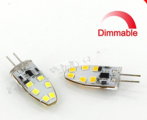 Best To Buy® (6-Pack) Dimmable 1.8-Watt T4 G4 Led Bulb 12-30V Ac/Dc, 12Smd2835 1.8W Warm White Color (Jc10 Bi-Pin 10-18W Replacement) #TOP1