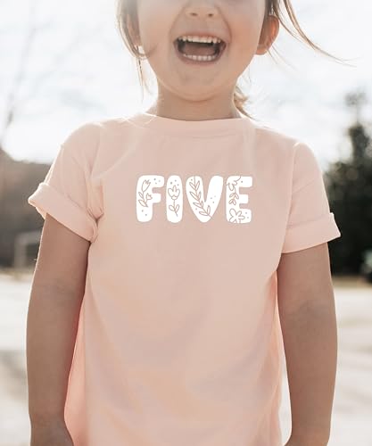 Image of Floral Numbers Ages 1-7 Birthday Girl Shirt for Baby & Toddler Youth Girls
