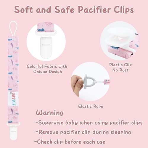 Image of ALVABABY Pacifier Clips 8 Pack Pacifier Binky Paci Holder Leashes for Baby Teethers 8DP09