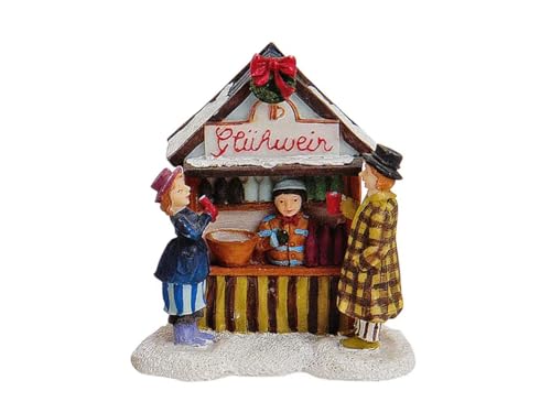 Weihnachtliche Miniatur-Figuren Winterwelt-Szene aus Poly –...