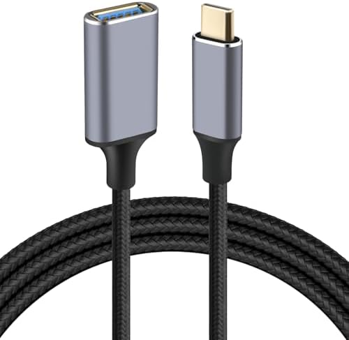 AXFEE USB C Verlängerung Kabel 1M, USB 3.0 Verlängerung, Type C Stecker auf USB A Buchse Verlängerungskabel, Unterstützt 20Gbps Data Übertragung 4K@60Hz, mit iPhone 15 Pro Max, MacBook Pro, Galaxy