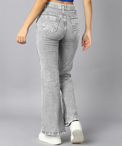 Image of Nifty Womens Mid Rise Denim Wide Leg Jeans