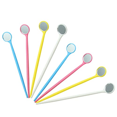 Espejo bucal, espejo dental dental de 100 piezas espejo desechable desechable herramientas dentales portátiles con mango sin deslizamiento herramienta de extracción de placa dental liviana, espejo