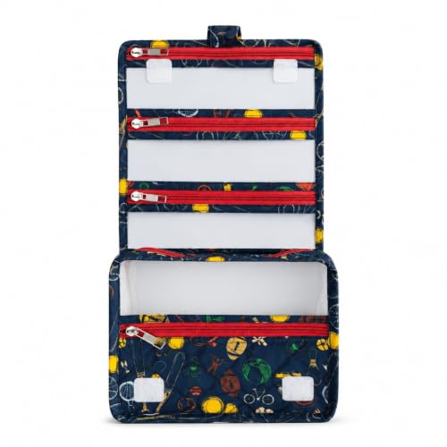 Image of Foldable Travel Kit | Multipurpose All-in-One Compact, Durable, Lightweight, Waterproof, Bag | Travel Friendly Pouch Ideal for Diaper, Medicines, Accessory & Toiletry (Sports Print)