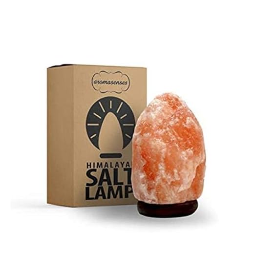AROMASENSES | Lámpara de Sal del Himalaya | Peso de 1 a 2 kg, con Base de Madera, Cable y Bombilla de 14W | Natural 100% | Hecha a Mano | Purifica el Aire | Lamparas Originales de Sal de Himalaya Rosa