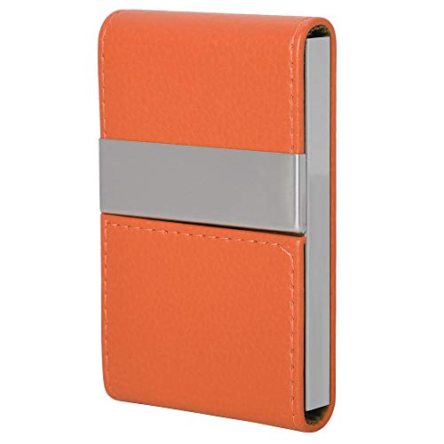 KUIKUI Boîte à Cigarettes étui en Cuir PU boîte de Rangement pour Cigarettes, Petit Porte-étui à Joint Porte-étui à Cigarettes Portable pour Hommes et Femmes Unisexe(Orange) Cover