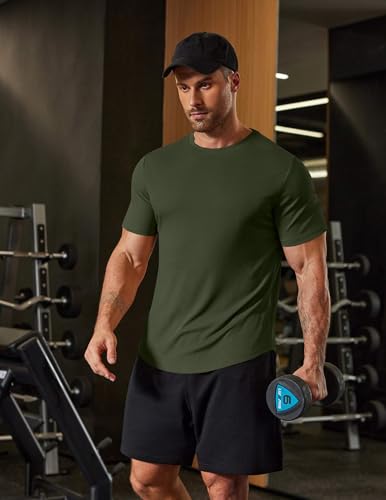 Image of COOFANDY Mens Muscle T Shirts Short Sleeve Slim Fit Tshirts Gym Workout Athletic Crewneck Shirt