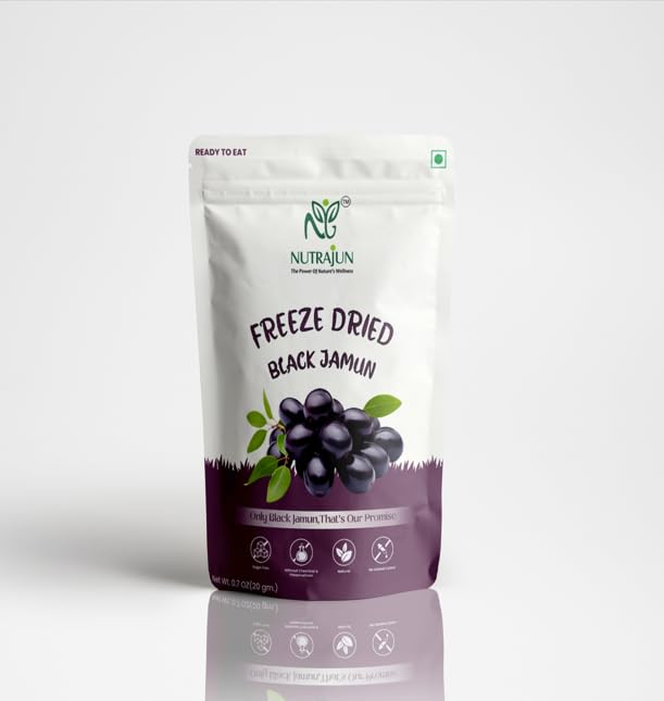 Freeze Dried Black Jamun by Nutrajun | Real Jamun Taste | No Added Sugar | Preservative Free | Shelf Stable Quality | Natural Fruit Treat-image-25