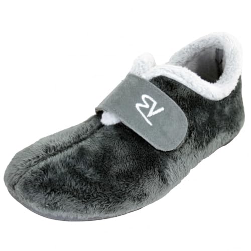 Chaussons fermés Vulcabicha 4301 gris avec adhésif textile pour homme et femme