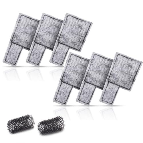 Image of DaToo Aquarium Filter Cartridge Replacement Fish Tank Filter Cartridge for DTXP-03B（6 pcs Cartridges + 2 pcs Sponges