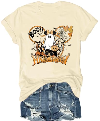 BLANCHES Halloween Shirts Women Cute Ghost Pumpkin Spooky Season Tee