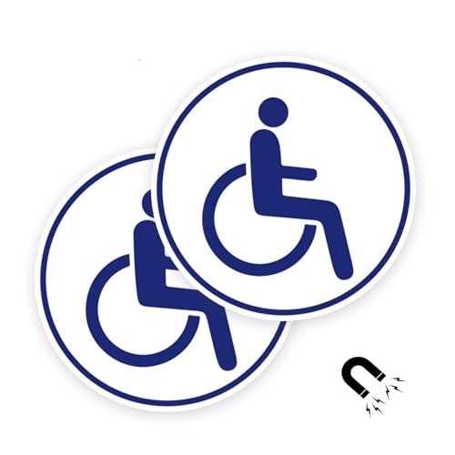 SEMINISMAR - Autocollant Handicapé Voiture,13.5x13.5cm Autocollant Handicapé,Signe Handicapé Utilisateur De Fauteuil,Autocollants Pour Fauteuils Roulants,Autocollant Handicapé De Voiture Fauteuil Roulant,2 PCS