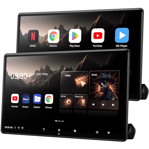 15.6 inch 4K Android Car TV Headrest Monitor for Cars Back seat Rear Entertainment System, Support Wireless Phone Link Touch Screen,with WiFi/Bluetoot