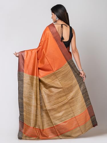 rachbai coral tussar silk saree in tussar silk – image 3