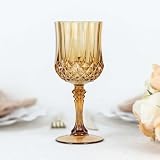 Efavormart 6-Pack 8oz Amber Gold Crystal Cut Plastic Wine Glasses, Warm Tinted...