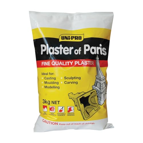 Uni-Pro 3 kg Plaster of Paris, Multicolor, 3 kg, Ideal for Casting, Molding, Sculpting, Fast-Drying