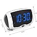 DreamSky Electronics Alarm Clock Radio for Bedrooms, FM Radio, 1.4 Inches Large LED Number Display, Dual USB Charging Ports, Headphone Jack, Snooze, DST, Sleep Timer (White+Blue)