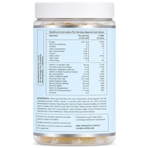 Image of Fixuphealth Multivitamin Gummies for Kids with 12 Vitamins & Minerals, Vitamin C, Iron, Zinc, Magnesium & Vitamin D2 | Gummy Bear Multivitamin for Kids 2-6 Years | Mango Flavored 30 Gummies