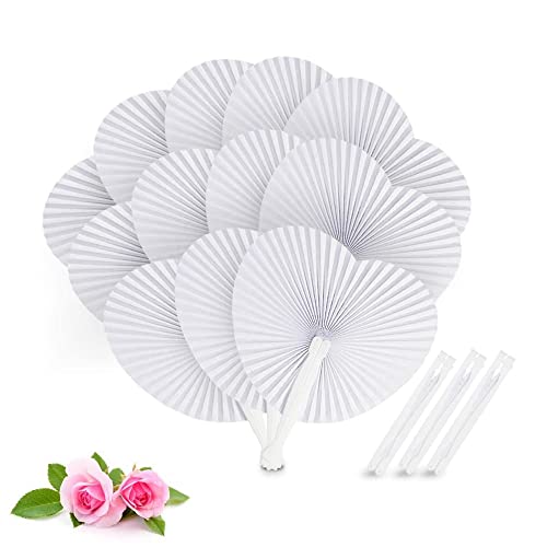 081 store - 120 pz Ventagli Bianchi Pieghevoli a forma di cuore in Plastica Carta Per Feste Eventi matrimoni compleanni