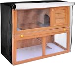Rabbit Hutch Cover,48 Inch Double Hutches Cover,Guinea Pig Hutch Covers,Rabbit Hutch Cover Outdoor Windproof Waterproof Thermal,Pet Hutch Covers,Small Animal House Covers 48"L x 20"W x 41"H