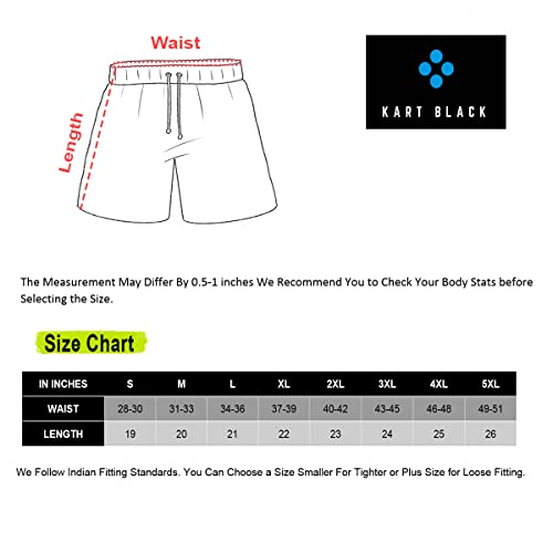 Image of KART BLACK Plus Sizes Men's Cotton Knee Length Shorts(M,L,XL,XXL,XXXL,4XL,5XL Shorts)| Casual and Night Wear Mens Shorts
