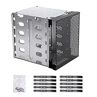 QOTSTEOS Festplattengehäuse Intern, 3 X 5,25 Zoll bis 5 X 3,5 Zoll Hot-Swap SATA/SAS Festplattenkäfig, Festplattenträger-Rack mit Lüftungsplatz