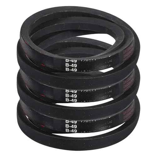 Image of uxcell 3 Pack B49 Classic Wrapped V-Belt, 52 inch Outside Circumference, Black Rubber V-Belt for Industrial Machinery Equipment