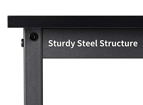 Cubiker Computer Desk 55" Home Office Writing Study Laptop Table, Modern Simple Style Desk With Drawer, Black White #TOP3