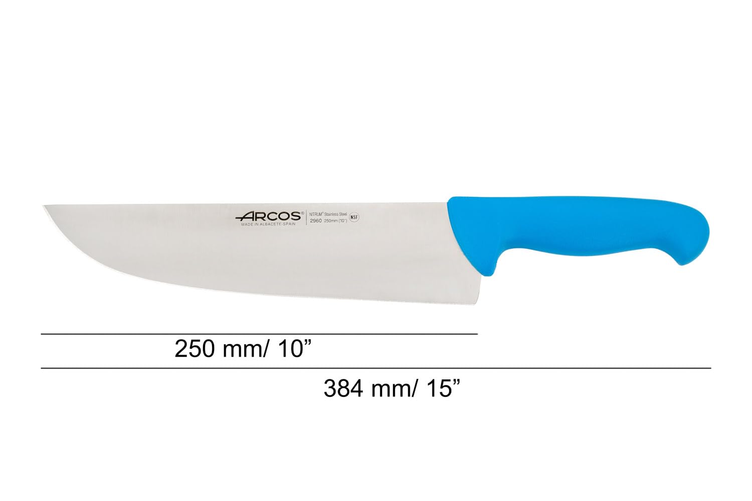 Produktbild von Arcos Metzgermesser 350mm - Nitrum Edelstahl Klinge, Blauer Polypropylen Griff