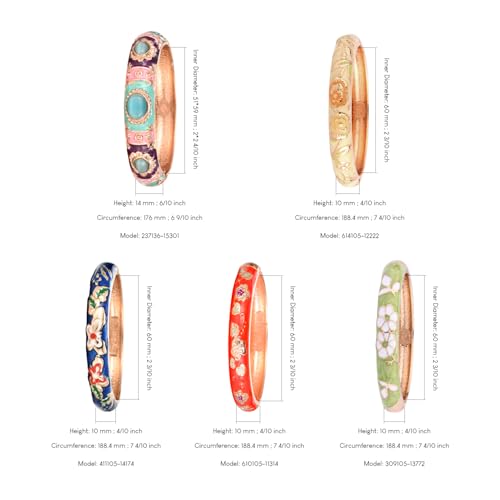 UJOY Random Pack Colors Enamel Jewelry Set Golden Flower Engraved 10 PCS Cloisonne Bracelets in a Box3