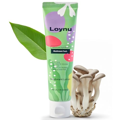LOYNU Advanced Hydration Deodorant Lotion – All-Day Odor Control, Gentle Hypoallergenic Formula with Mushroom Extract Formula, Aluminum-Free, Paraben-Free
