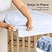2-Pack Waterproof Crib Sheets for Boys, Girls - 52x28 Fitted Organic Cotton Baby Crib Sheets, Toddler Mattress Protector Cover, Washable, Soft & Durable Baby Bedding Essentials (Blue Flax)