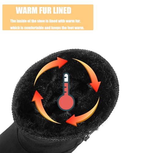 Winter Boots for Women Warm Ankle Boots Suede Faux Fur Lining Classic Zipper Anti-Slip Snow Booties Slippers Fashion Slip On Memory Foam Comfort Indoor & Outdoor Shoes4