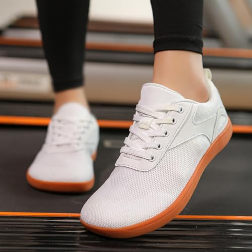 Miniatura 2 de Aonegold Barefoot Minimalistas Hombre Mujer Zapatillas De Trail Running Ligeros Transpirables Deporte Con Horma Ancha Zapatos Descalzos Calzado Para Fitness Blanco 42eu