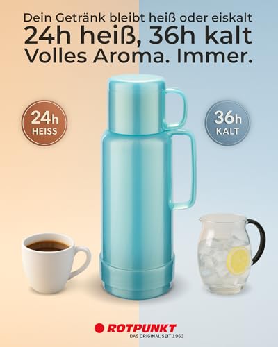 ROTPUNKT Isolierflasche 0,25 L mit integriertem Becher - Hochwertige Isolierkanne Made in Germany I Bis zu 24 h heiß & 36 h kalt (Andreas… – Ansicht 2